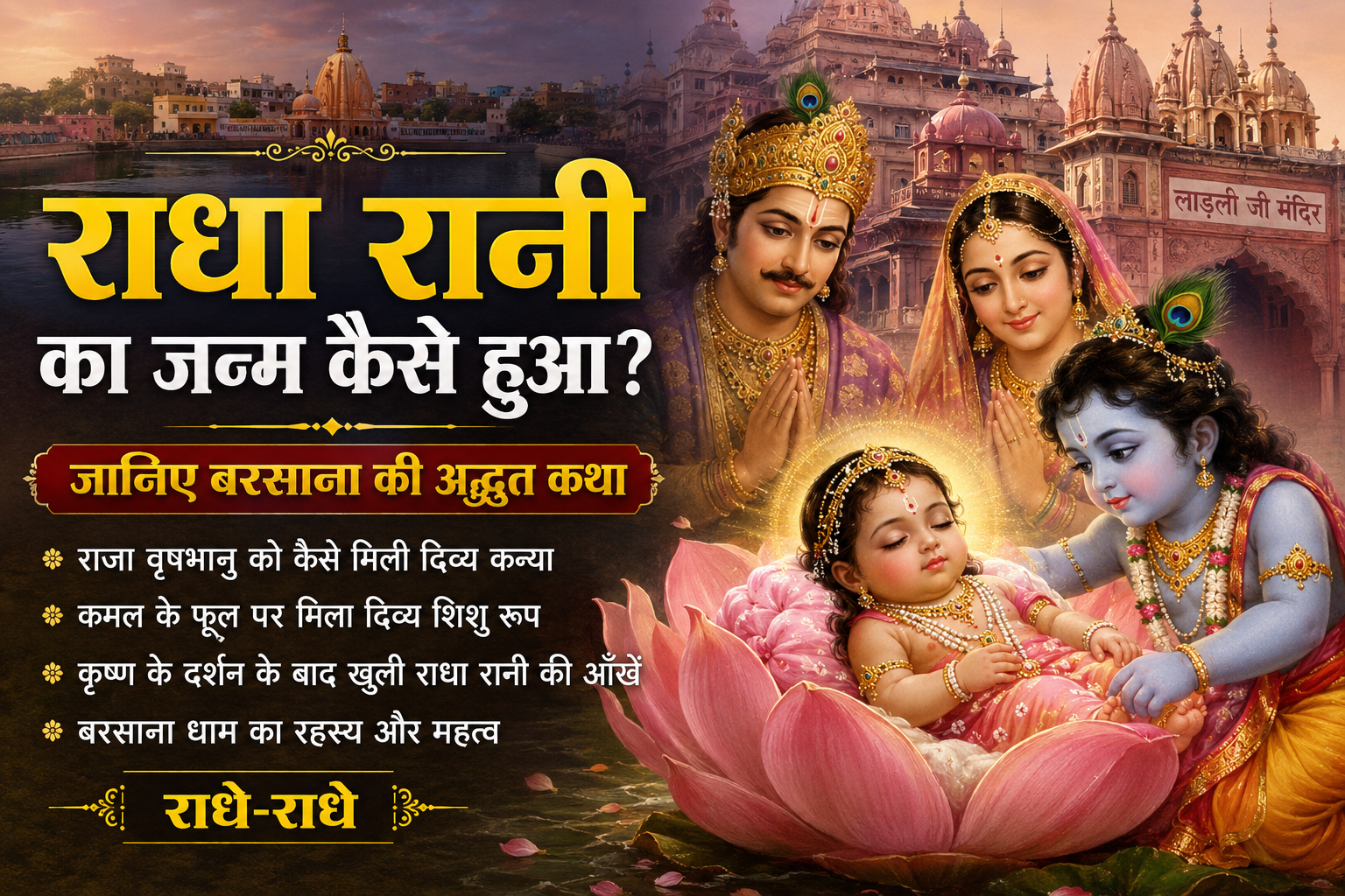 राधा रानी का जन्म कैसे हुआ - बरसाना की पौराणिक कथा