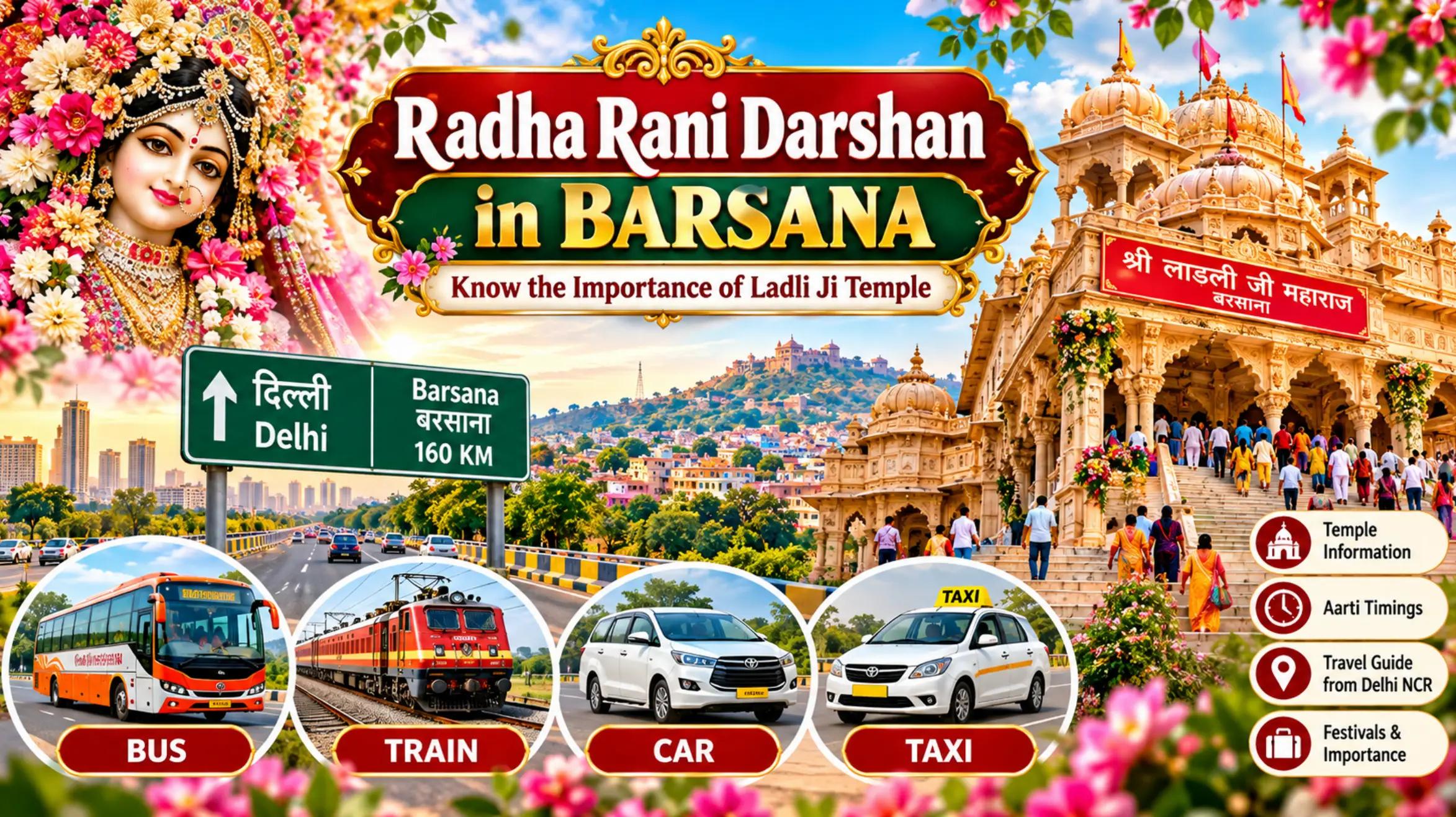 Radha Rani Darshan in Barsana at Ladli Ji Temple